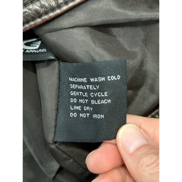 Black Rivet Sleeveless Moto Vest Large Faux Leather Zipper Brown - Picture 8 of 12